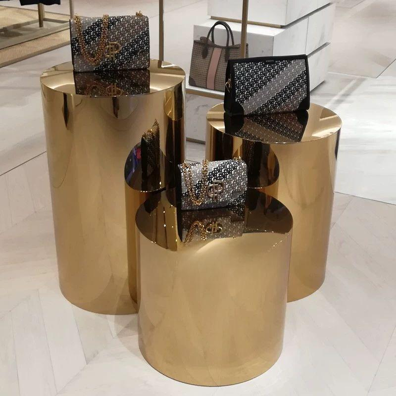 스테인레스 화분 원형 정원 조경 카페 대형 야외 소형 42x54cm 샴페인골드 - 상품 이미지