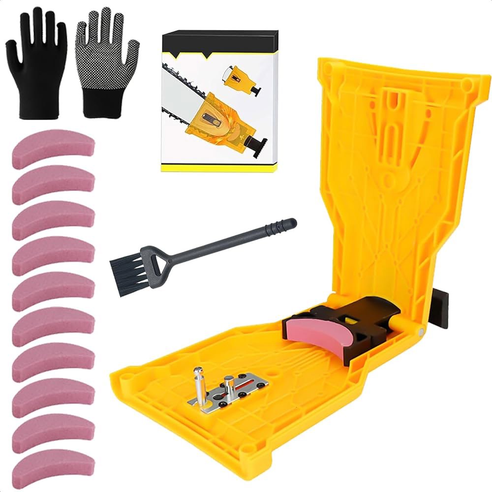 NINGHW 12인치-22인치 체인톱용 전기톱 연마기, 범용 체인톱 연마기 도구, 휴대용 체인샤프너, 블레이드 빠른 연마 및 사용이 간편한 10 숫돌용 - 상품 이미지
