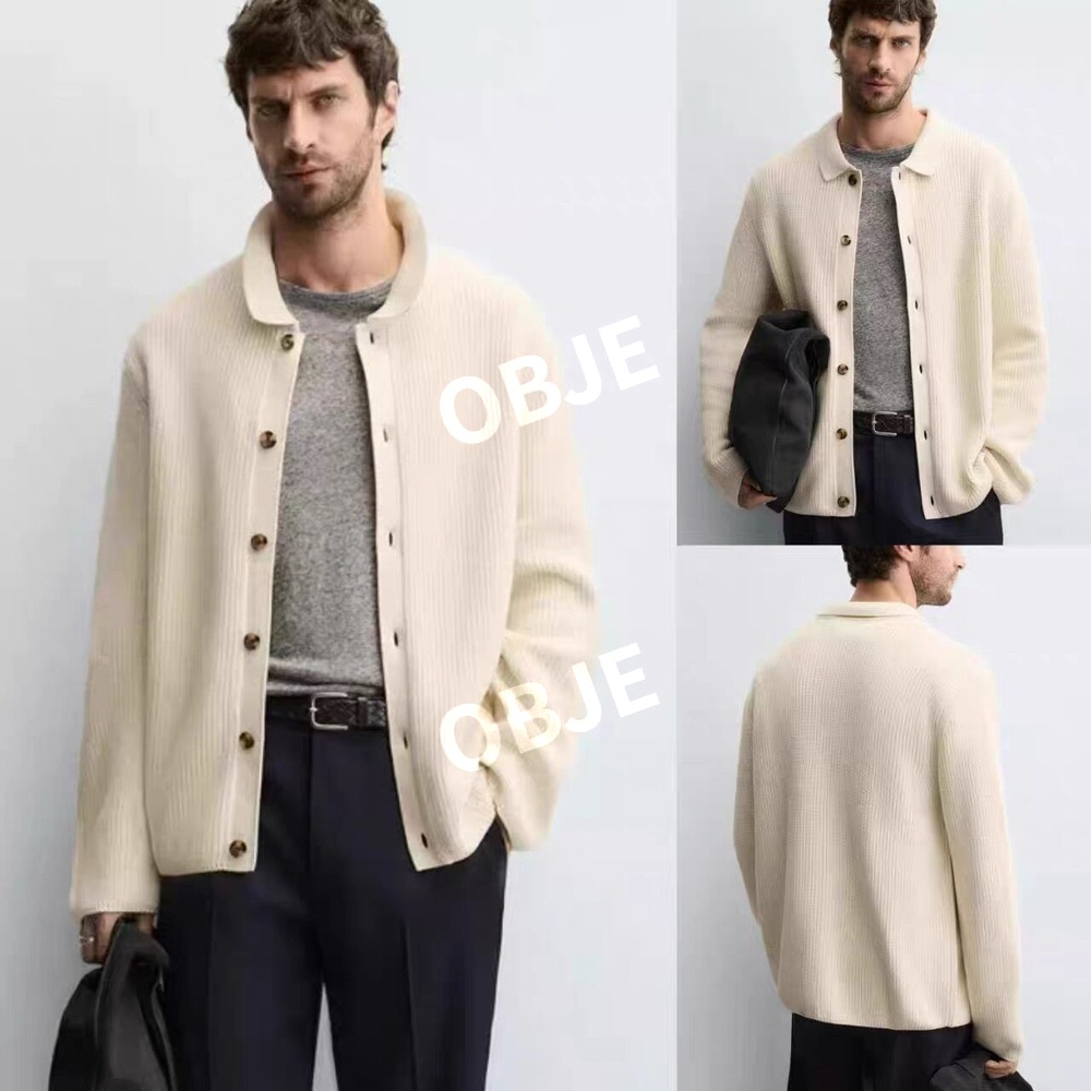 ZARA 남성 가디건 자라 골지 니트 카디건 봄 가을 - 상세 이미지 3