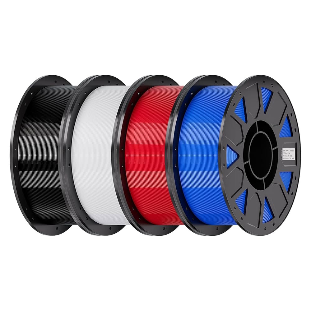 크리알리티 엔더 PETG 3D 프린터 필라멘트 1.75mm 4KG(8.8파운드), 고정밀, 강한 인성, 무취, 더 나은 흐름, 방습 프린팅 필라멘트, 블랙+화이트+블루+레드 - 상품 이미지