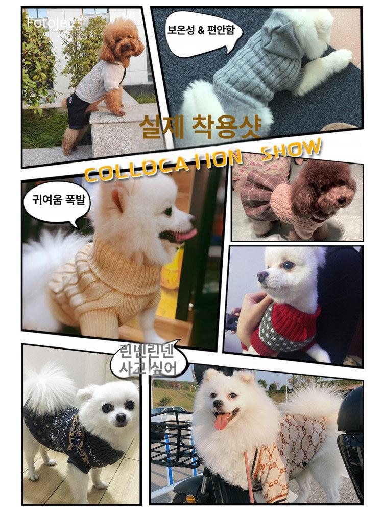 애견의류 강아지스웨터 애완견 고양이 따뜻한 스웨터 의류 겨울 니트 애완 푸들옷 반려견옷 - 상세 이미지 3