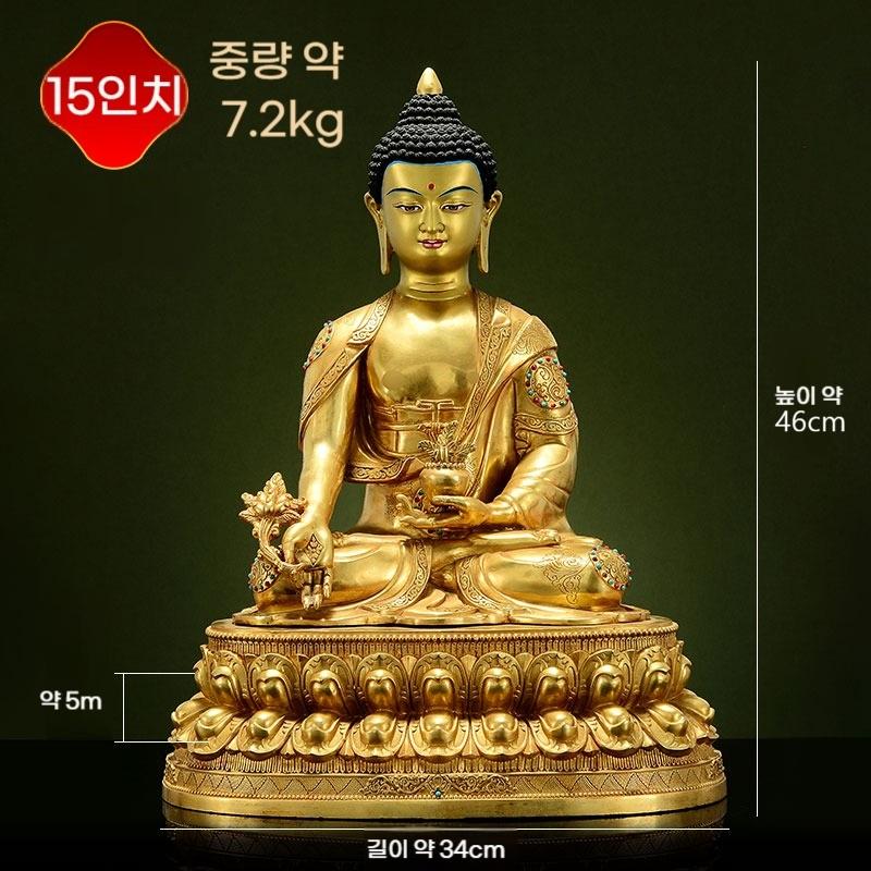 46cm 티베트양식 (장족 양식) 동도금 약사불장식 장식품 - 상품 이미지