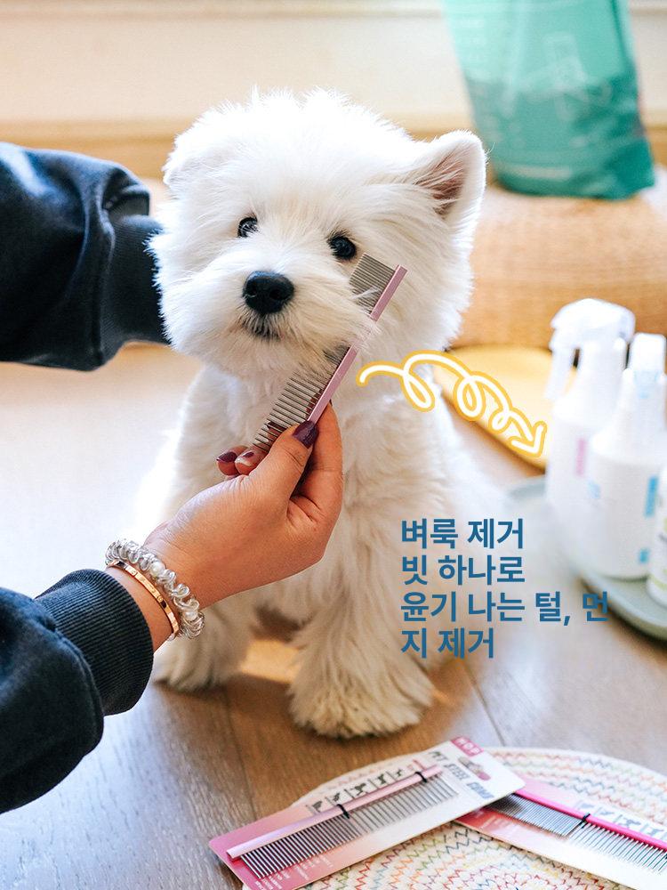비숑빗 알루미늄 핀 청소 강아지 헤어 트리머 반려견 죽은털제거 고양이빗 - 상세 이미지 2