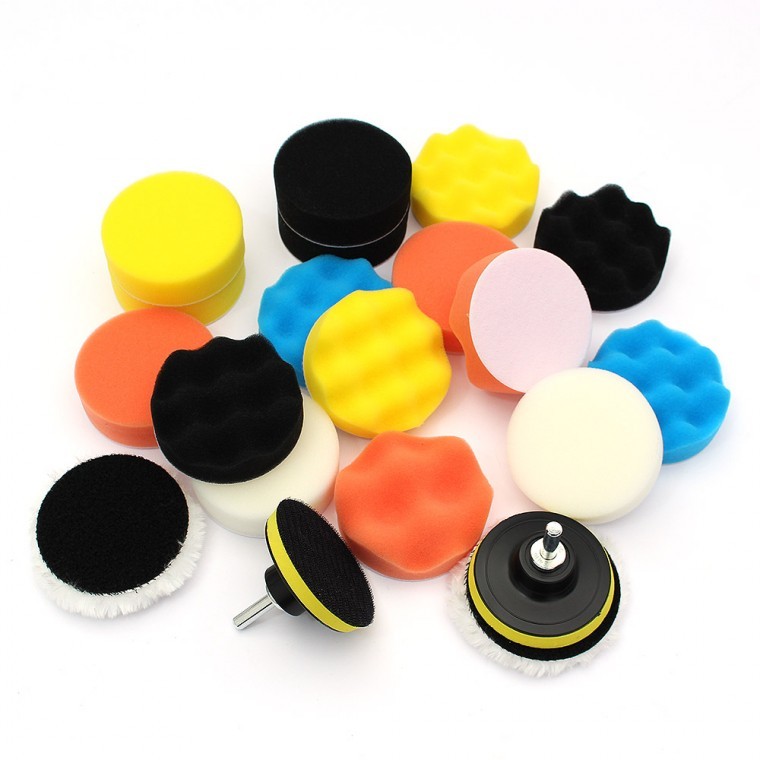 전동 드릴 광택 패드 18종 세트 차량용 폴리싱 잔기스 세차용품