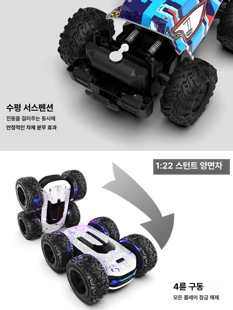 무선Rc카 스턴트 360 회전 양면 RC카 크리스마스 선물 - 상세 이미지 5