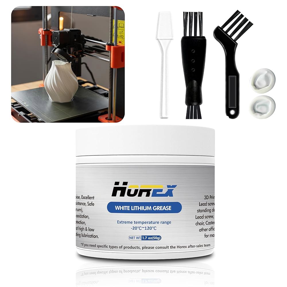 Horex 3D 프린터 리튬 그리스 50g 윤활유 인쇄기 리드 스크류 기어 소음 감소 CNC 축 선형 레일 가이드 금속 모터 트랙 5 V3 SE 오피스 홈 액세서리 장비용 50g - 상품 이미지