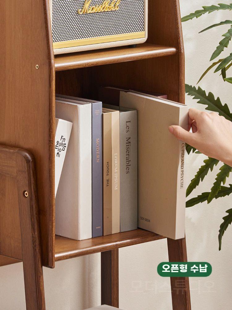 원목 수납장 우드 빈티지 사이드보드 거실 선반 엔틱 S 사이드 보드 월넛 - 상세 이미지 4