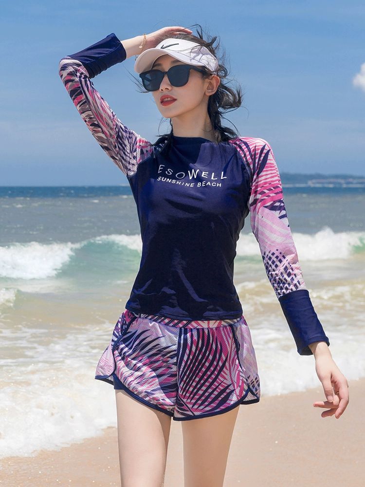 중년여성 래쉬가드 집업 오버핏 뱃살커버 수영복 루즈핏 비치웨어 워터파크용 - 상세 이미지 3