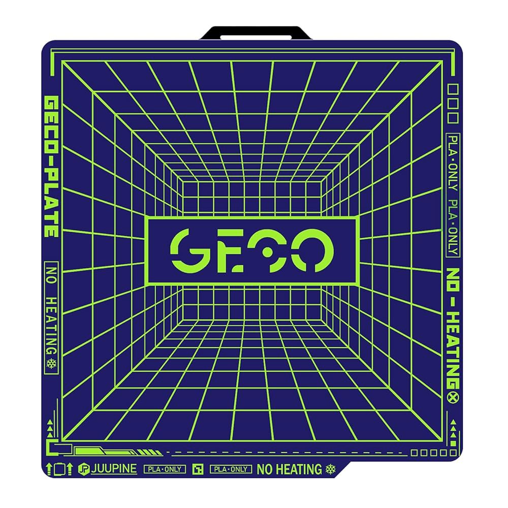 JUUPINE 2025 밤부 랩 P2S /P1P /X1C /X1E /A1 3D 프린터용 업그레이드된 GECO 플레이트, PLA 콜드 플레이트(가열 없음) 257X257mm 마그네틱 - 상품 이미지