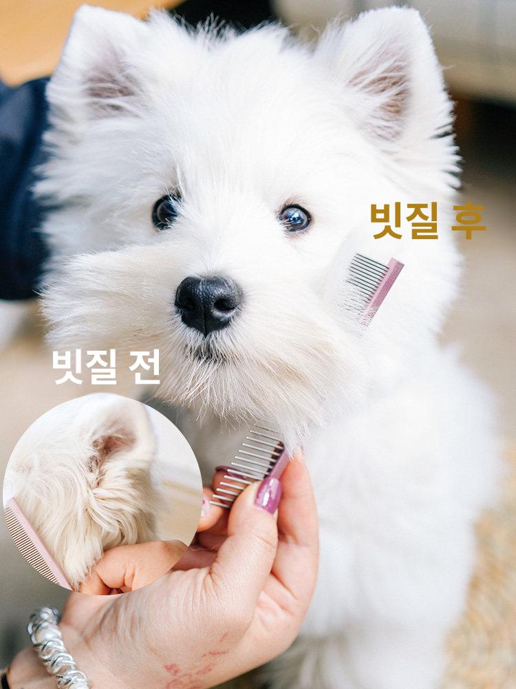 비숑빗 알루미늄 핀 청소 강아지 헤어 트리머 반려견 죽은털제거 고양이빗 - 상세 이미지 3