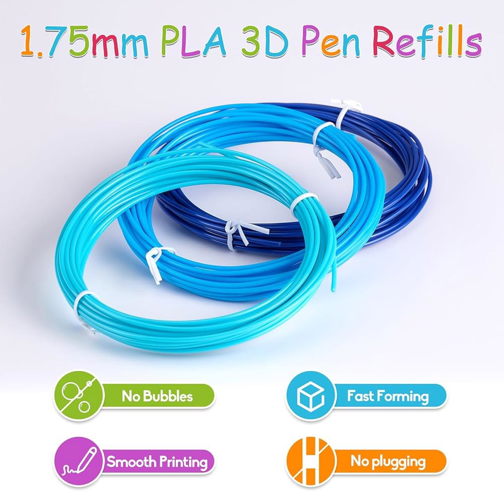 YhuiCxir 30색 3D 펜 필라멘트, 각 색상별 1.75mm PLA 나사산 리필 16.4피트, 총 492피트, SCRIB3D 호환 및 MYNT3D 펜슬 호환(3D 미포함) - 상세 이미지 3