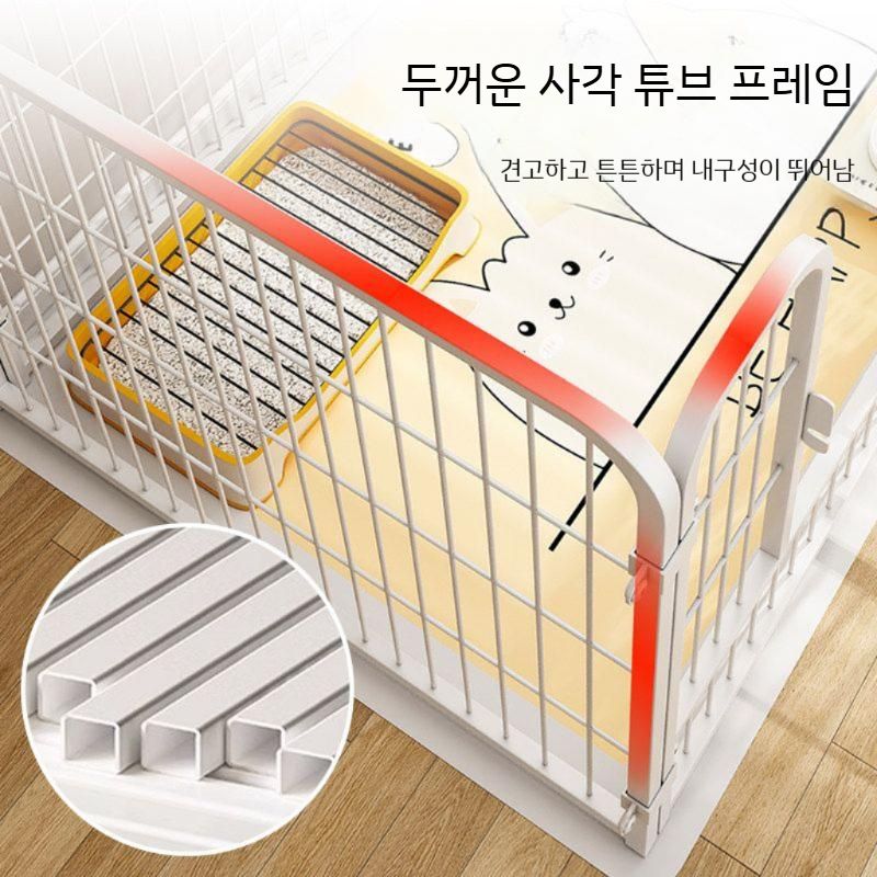기니피그 하우스 햄스터 케이지 고양이 대형 개집 빌라 사육장 야외 집 강아지 초대형 원목 블랙 50x50x50cm (문 없음) - 상세 이미지 4