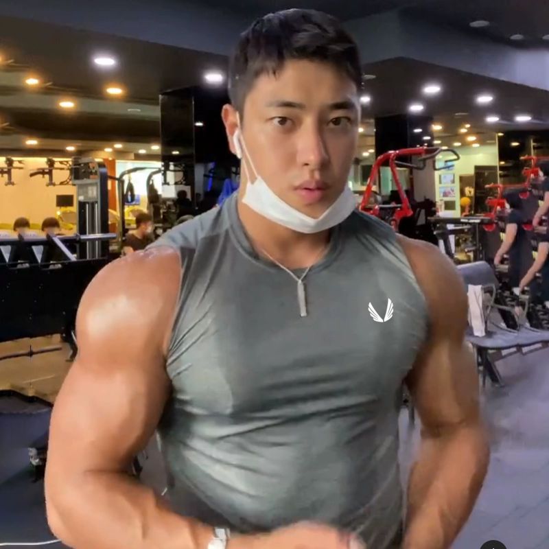 헬스나시 옷 운동 운동복 반팔 트레이닝 런닝 머슬 남성 속건 민소매 코르셋 얇은 - 상세 이미지 2