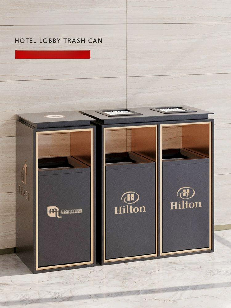 야외 철제 쓰레기통 휴게소 분리수거함 대형 글램핑장 재털이 빈티지 옥외 흡연실 스텐 공원 - 상세 이미지 4