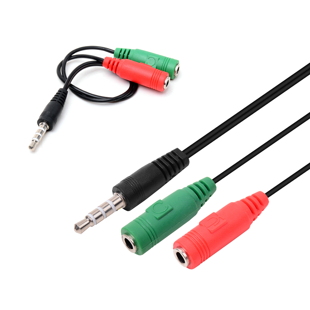 컬렉션 4극 M to 3극 F 2포트 3.5mm 스테레오 Y잭 오디오 변환 케이블 - 상세 이미지 5