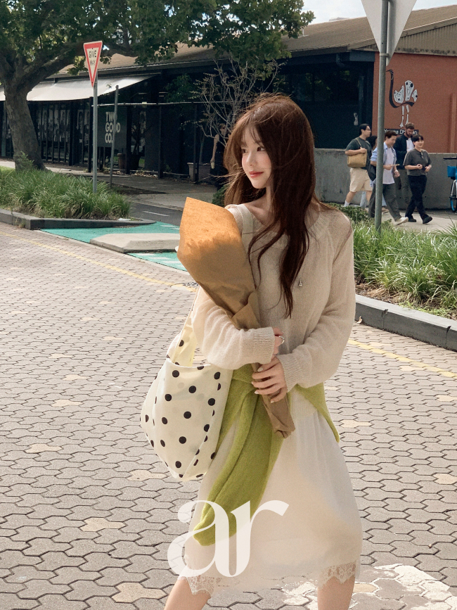 새틴 레이스 뒷밴딩 미디 스커트 sk7661 이미지 8