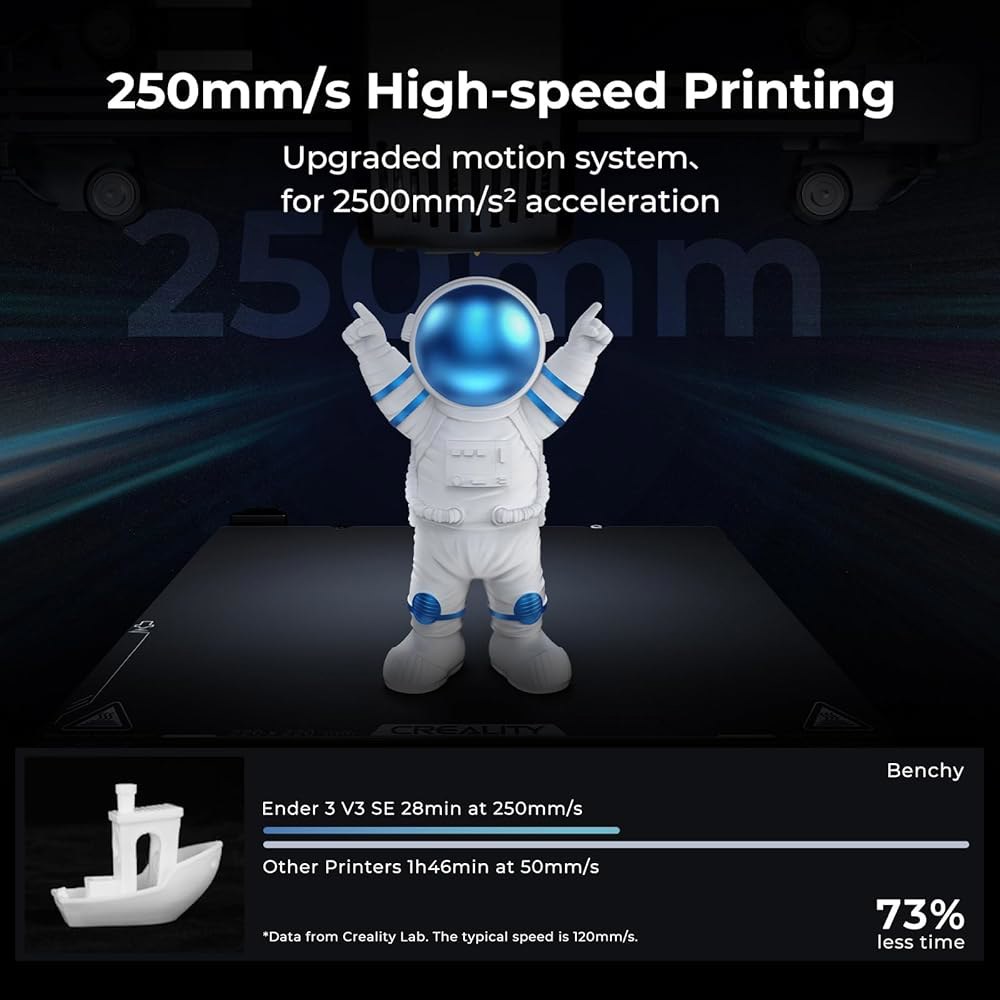 크리알리티 엔더 3 V3 SE 3D 프린터, 250mm/s 더 빠른 인쇄 속도 CR 터치 자동 레벨링 스프라이트 직접 압출기 듀얼 Z축 필라멘트 로딩 업그레이드 프린터 크기 8.6 - 상세 이미지 2