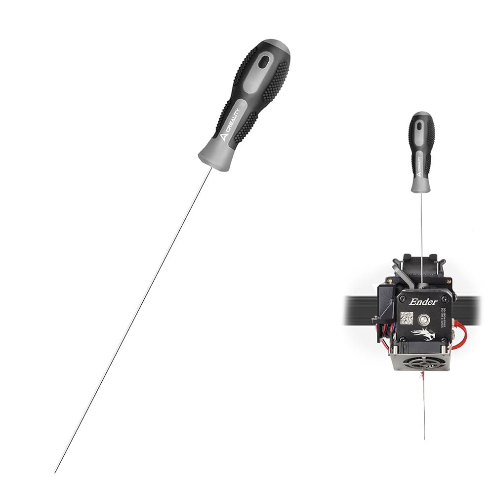 크리알리티 클로그 포켓, 3D 프린터 노즐 청소 키트, 1.5mm L210mm 연장 목구멍 피어싱 바늘 프린팅 도구, 1.75mm 노즐, 분해 없이 핫엔드 청소, 몇 초 만에 막힘 - 상품 이미지