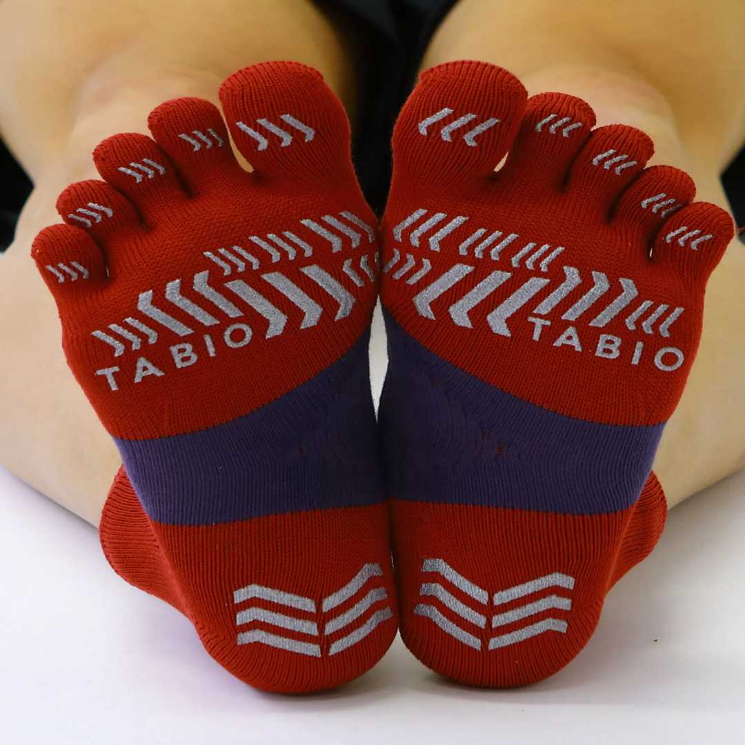 타비오 스포츠 발가락 러닝 양말 논슬립 신발쿠션패드 3켤레 다크레드, 270-290 - 상품 이미지