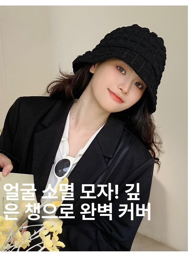 가발달린모자 항암가발 항암모자 펌헤어 여성용 블랙 햇 + 냉브라운 숏 롤 - 상세 이미지 2