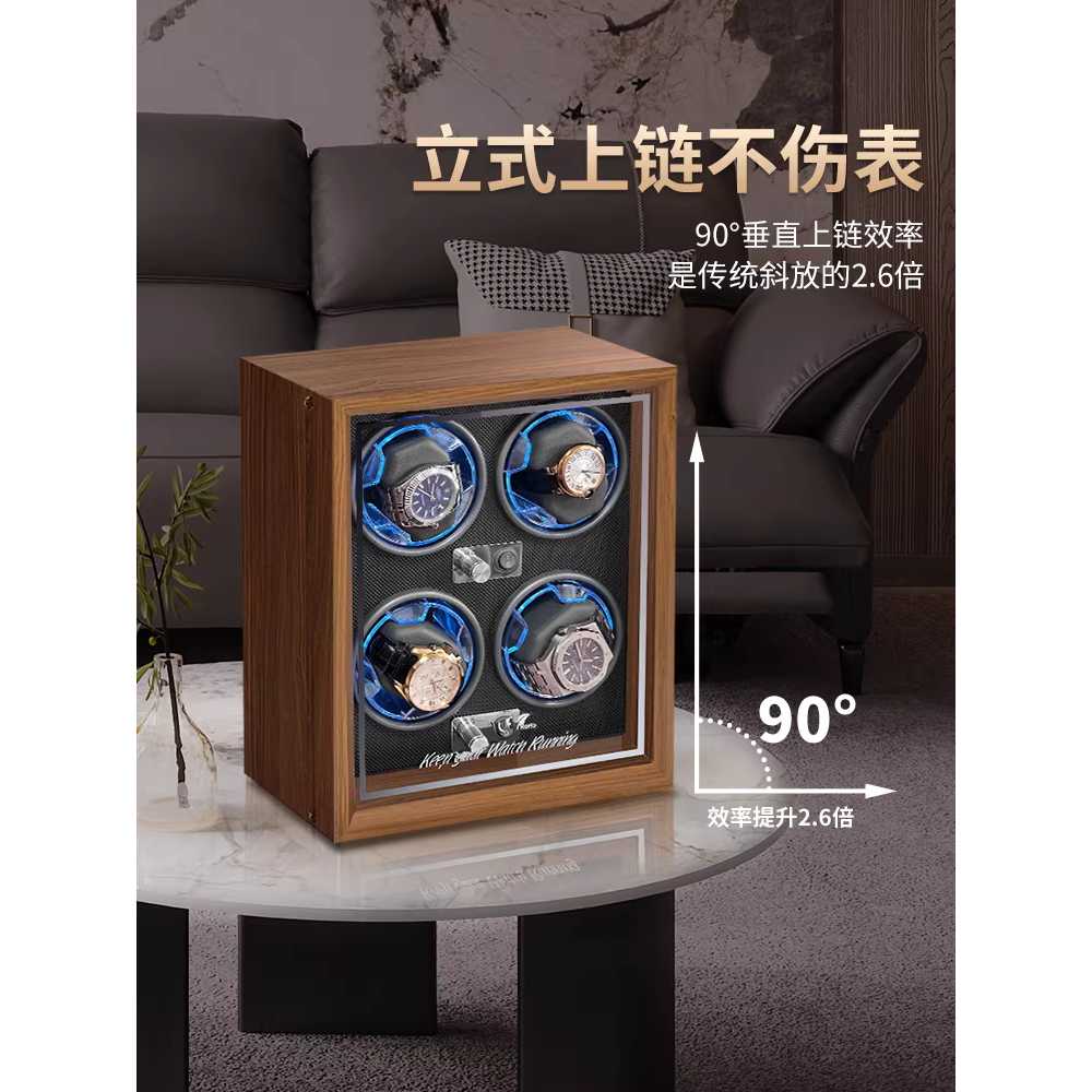 고급 워치 와인더 자동 기계식 가정용 회전 시계 보관함 USB - 상세 이미지 4