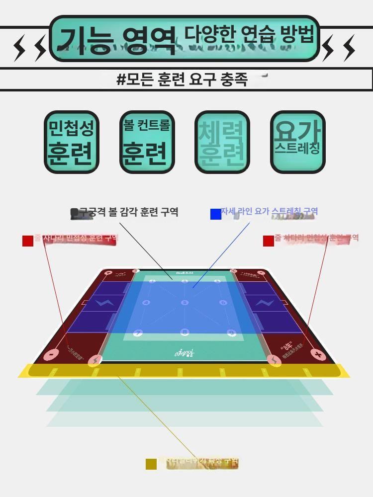 실내 축구 매트 카펫 스텝 패드 드리블 연습 기본기훈련 미끄럼방지 풋살 민첩성 - 상세 이미지 4
