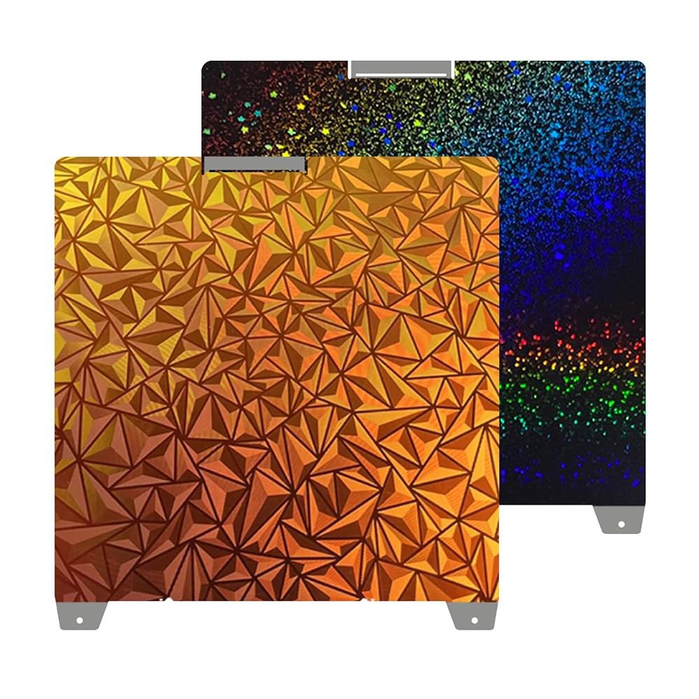 Wefuit K2 Plus 빌드 플레이트 370x370mm 양면 텍스처링 PEO PEY 시트 가열식 침대 스프링 스틸 유연한 3D 프린터 플랫폼으로 창의적인 교체(카멜레온 PEO+ - 상품 이미지