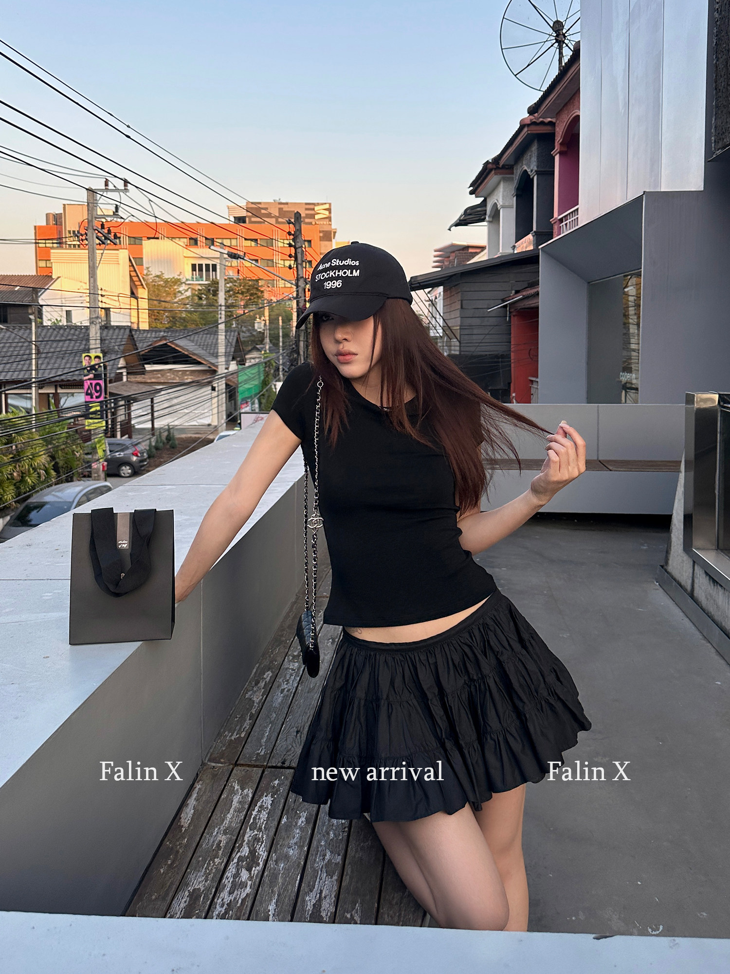 Falin X 여성 플리츠 a라인 플레어스커트 미니스커트 캉캉 치마 - 상세 이미지 4