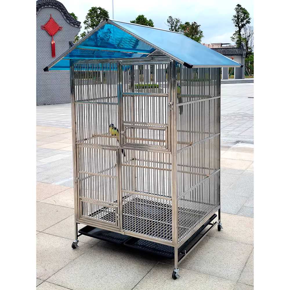 새장 스테인레스 앵무새장 반려동물 케이지 하우스 62x58x100 - 상세 이미지 4
