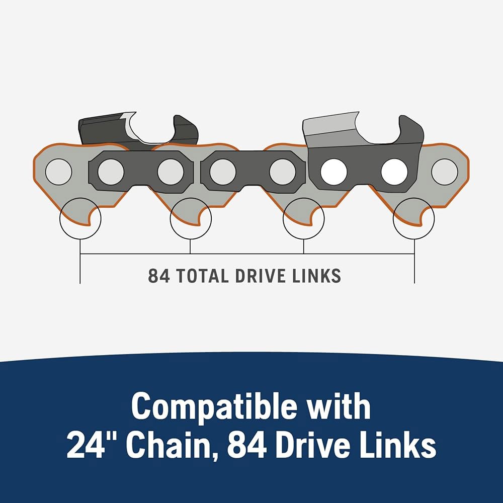 Husqvarna X-Tough 24인치 전기톱 바 3/8인치 피치, .058인치 게이지 및 84개의 구동 링크 - 상세 이미지 3