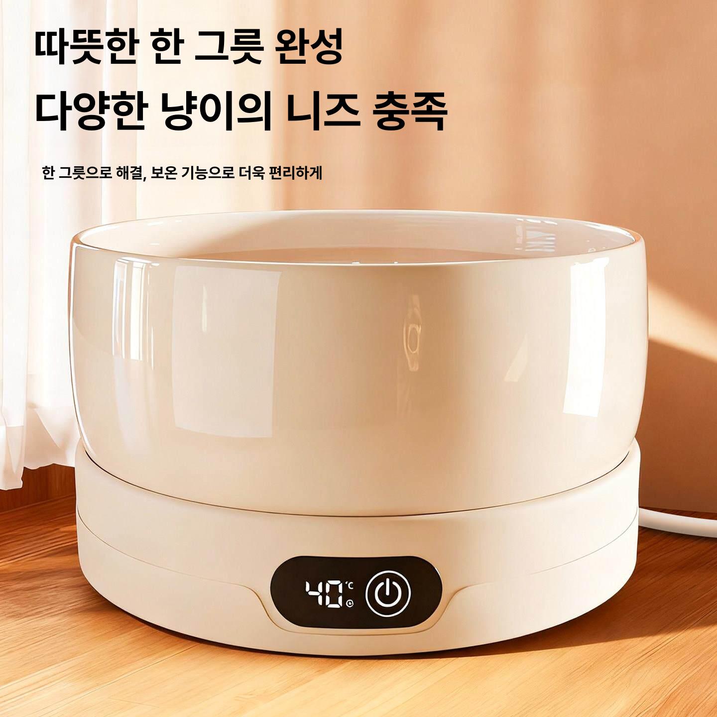보온급수기 고양이 겨울 음수량 온수 물그릇 자동 음수기 - 상세 이미지 3