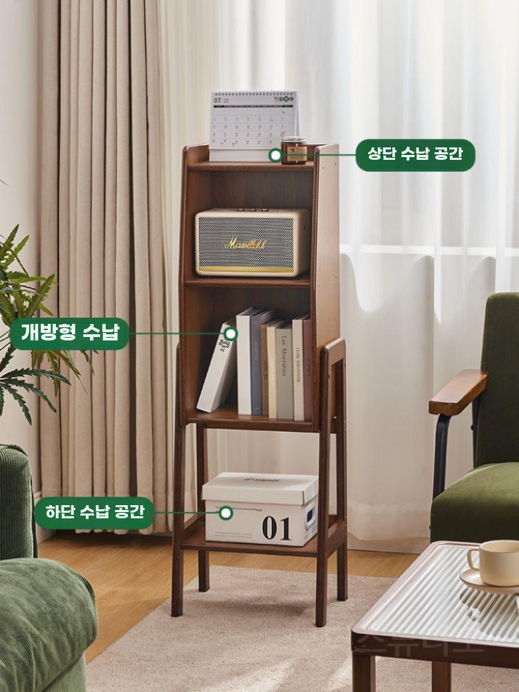 원목 수납장 우드 빈티지 사이드보드 거실 선반 엔틱 S 사이드 보드 월넛 - 상세 이미지 2