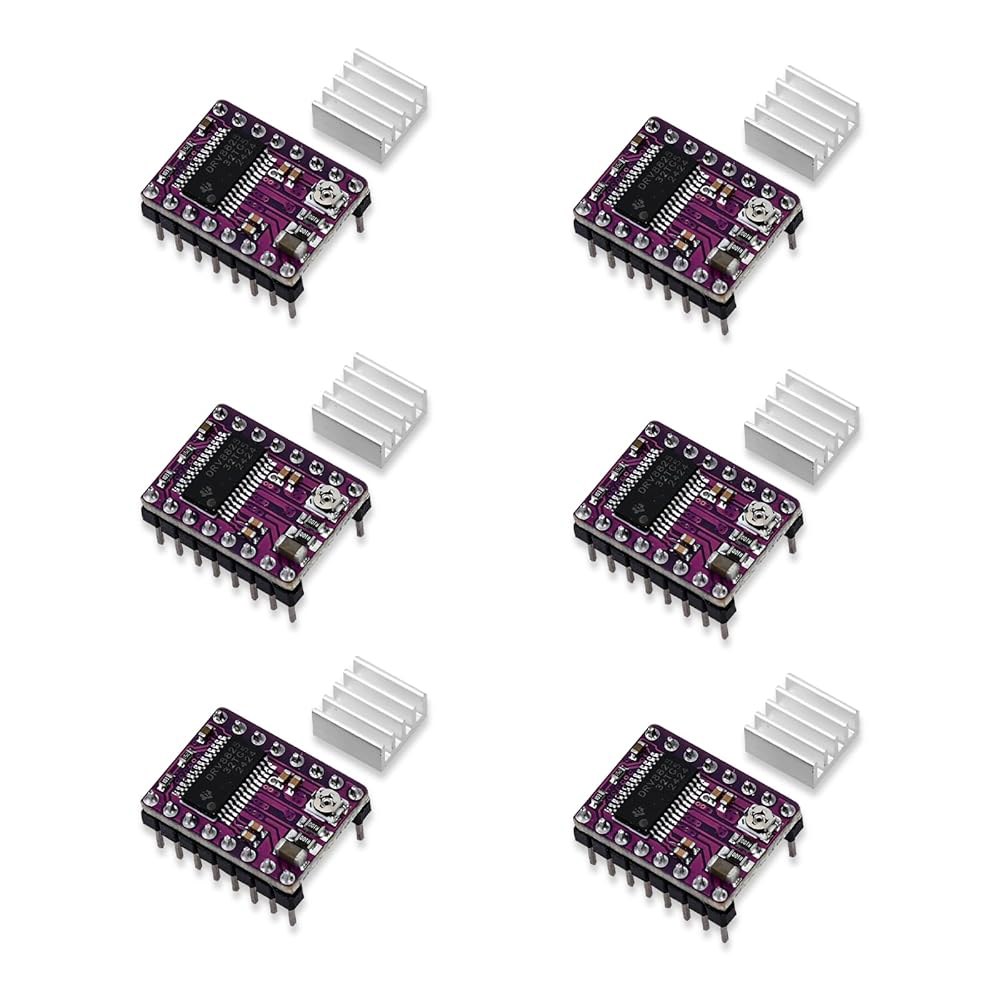 3D 프린터용 Podazz 6Pcs DRV8825 스테퍼 모터 드라이버 모듈 RepRap 4 RAMPS1.4 스텝스틱, 히트 싱크 포함 - 상품 이미지