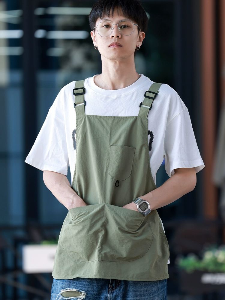 숏앞치마 작업복 주방 공방 미용 조끼 작업 짧은 카페 에이프런 앞치마 - 상품 이미지