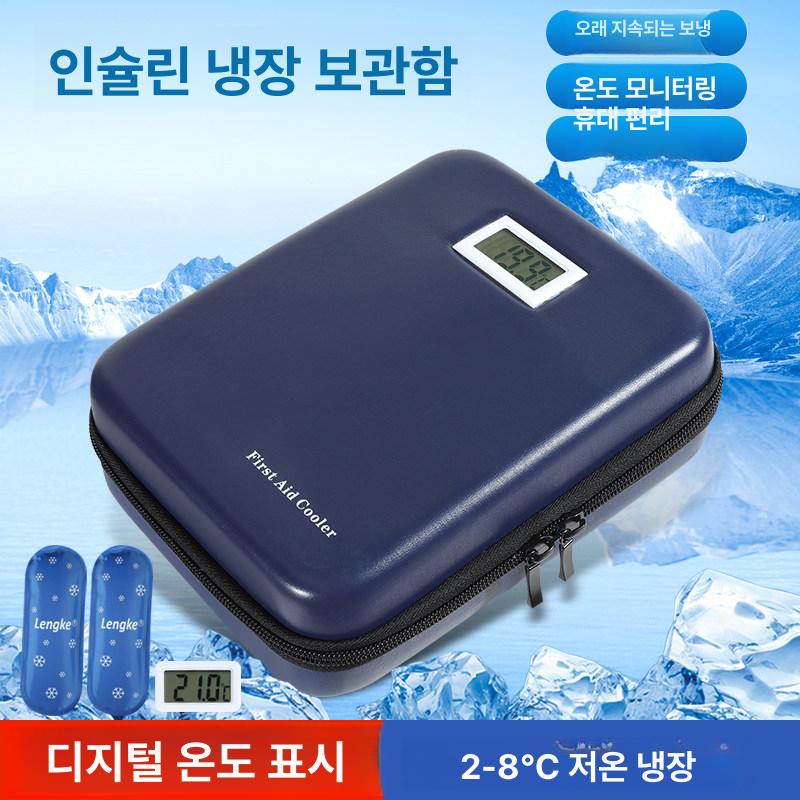 휴대용 인슐린 케이스 약품보관 당뇨쿨러 소형 가방 저장 대형 블루 + 아이스팩 4개 - 상세 이미지 2