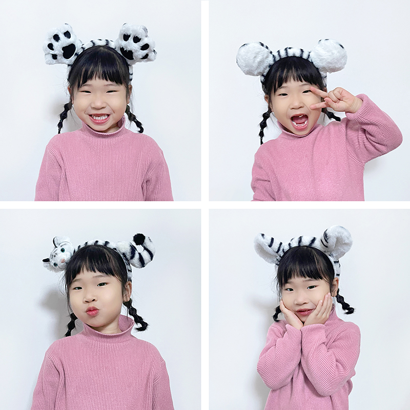 귀여운 여자 뽀글이 호랑이 머리띠 귀띠 - 상세 이미지 5