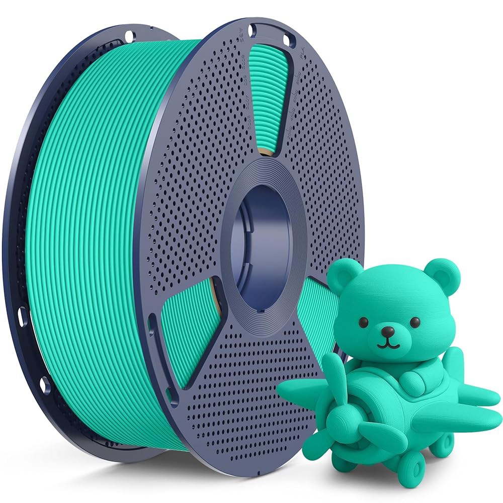 SUNLU 고속 매트 PLA 필라멘트, 최대 600mm/s 3D 프린터 대부분의 FDM 프린터에 적합한 매끄러운 1KG 재사용 가능한 스풀, 민트 그린 - 상품 이미지