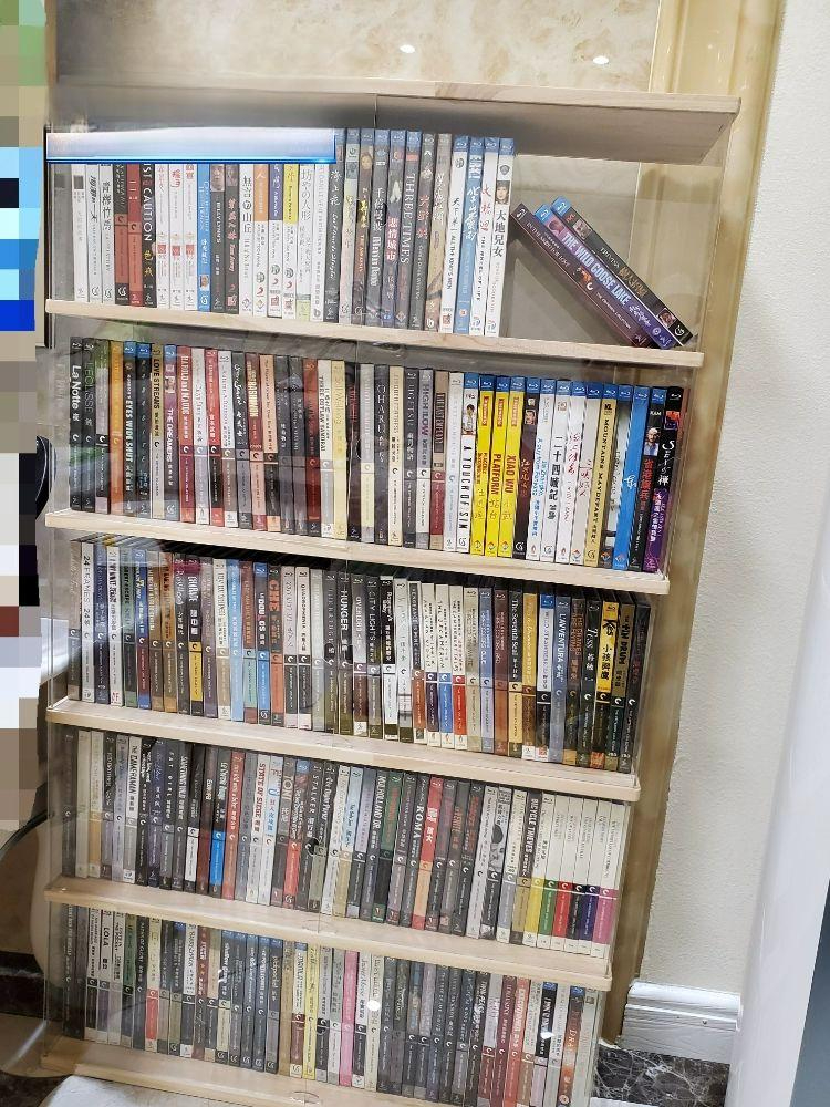 CD 장식장 투명 보관 DVD 약 108개 수납 아크릴 대형 4단 약 225장 - 상품 이미지