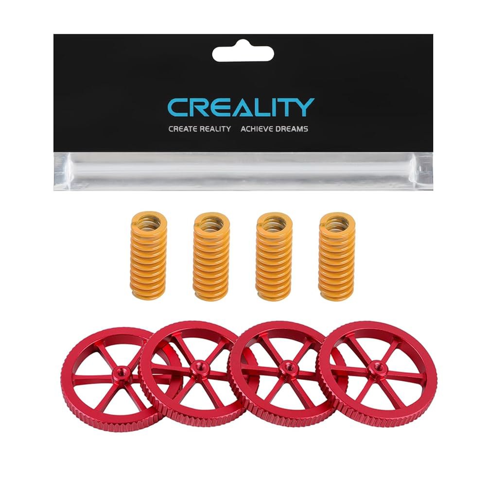 공식 크리얼리티 4Pcs 금속 레벨링 너트 및 스프링 업그레이드 세트 - Ender 3 Pro / V2 Neo S1 5 플러스 3D 프린터 핸드 트위스트 - 상품 이미지