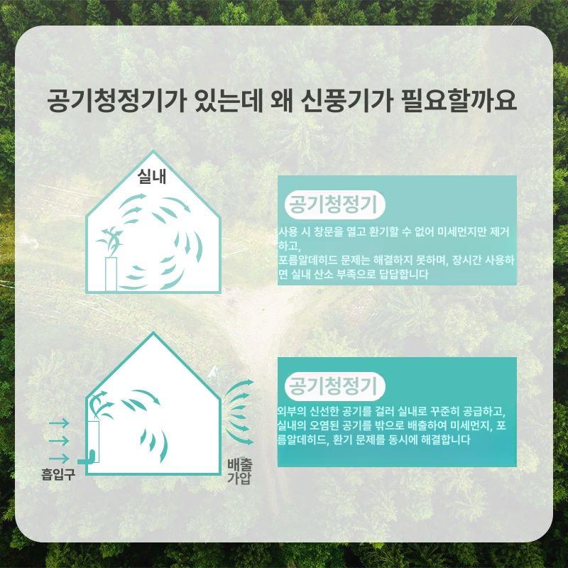 창문 설치형 공기청정기 시스템 정화 강제 전열 환기 업소용 산업용 욕실 업소용환풍기 식당 - 상세 이미지 4