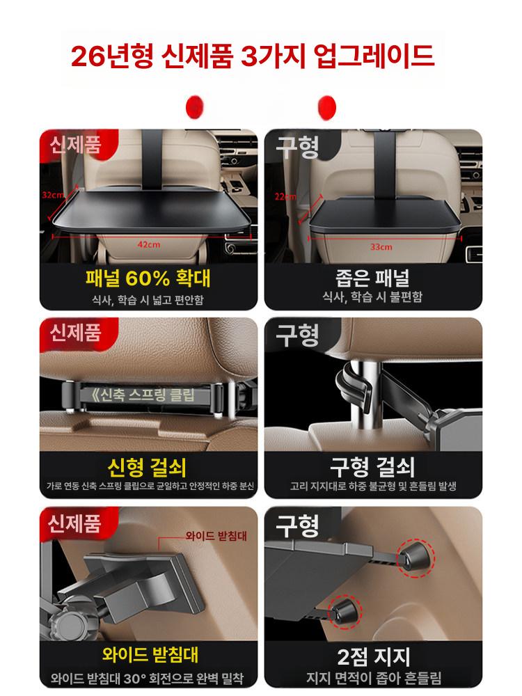스탠드 장거리 작업 공부 식판 자동차 뒷자리테이블 없음 확장형 구형 차량용테이블 기본형 - 상세 이미지 3