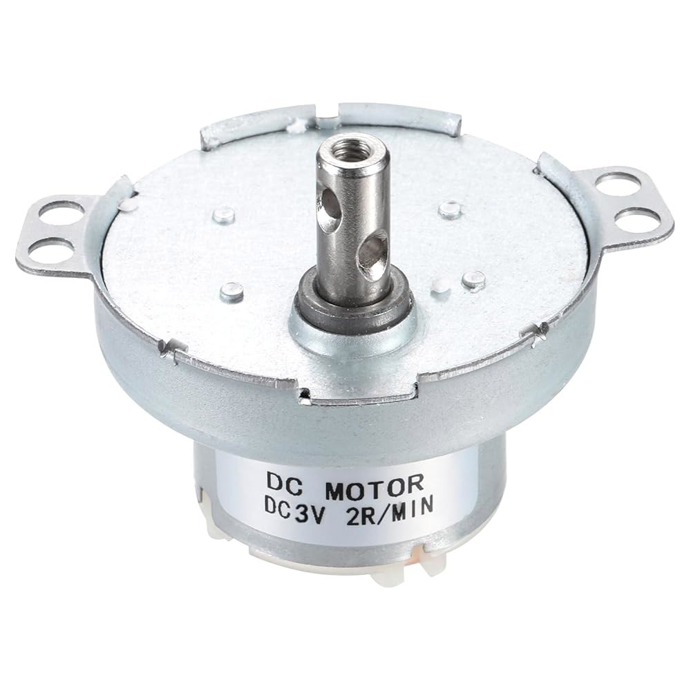 MECCANIXITY 저속 모터 JS-50T 전기 브러시 기어 모터, 3V DC 2RPM CW / CCW D 샤프트 3D 프린터 필라멘트 회전 디스플레이 스탠드용 큰 토크 2RPM - 상품 이미지