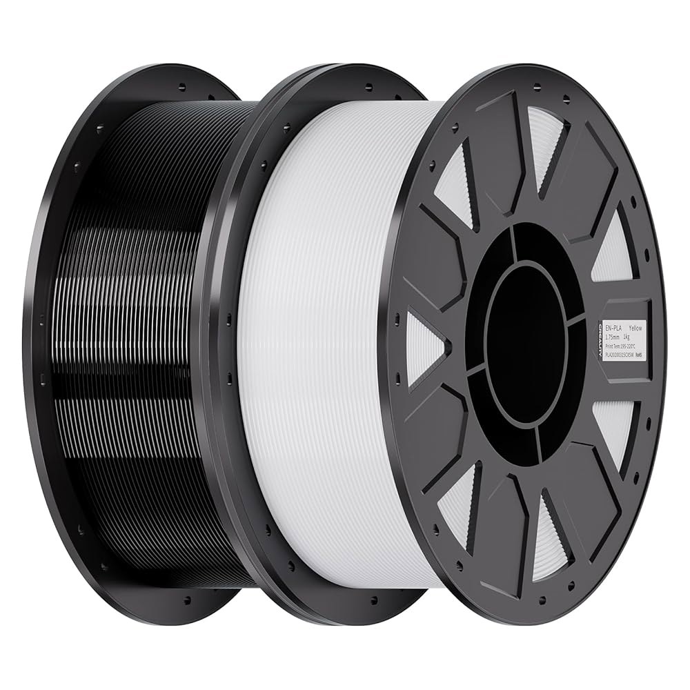 크리알리티 엔더 PETG 3D 프린터 필라멘트 1.75mm 2KG (4.4bs), 고정밀, 강한 인성, 무취, 더 나은 흐름, 방습 프린팅 필라멘트, 블랙 앤 화이트 - 상품 이미지