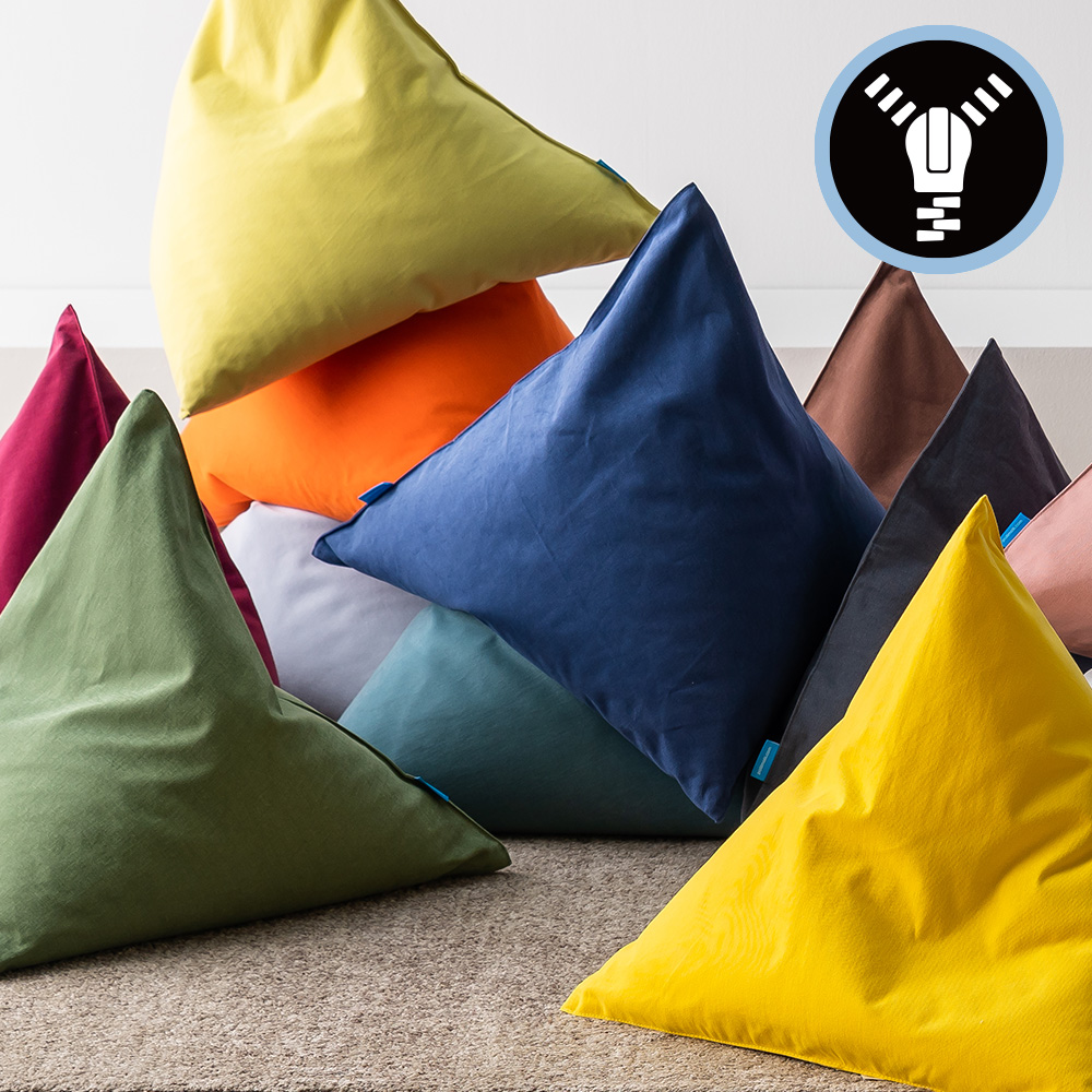 [빈백 환승] 폴리몰리 301C 코튼 삼각 쿠션 겉커버와 속커버 (충전재 불포함)