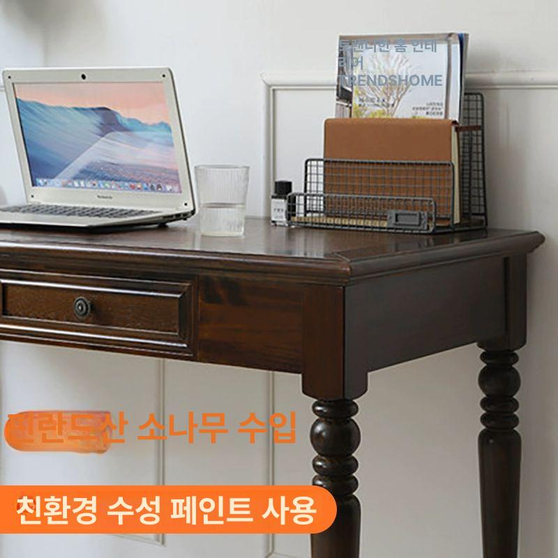 앤틱서재책상 엔틱책상 유럽풍 거실 북유럽 인테리어 수납 원목 빈티지책상 테이블 네일숍 - 상세 이미지 4