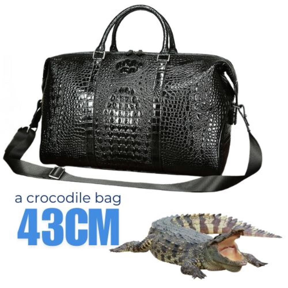 진짜 악어가죽 머리가죽 (43cm 가방단품) 대용량 여행 악어가방 보스턴 더플백 토드백 - 상품 이미지