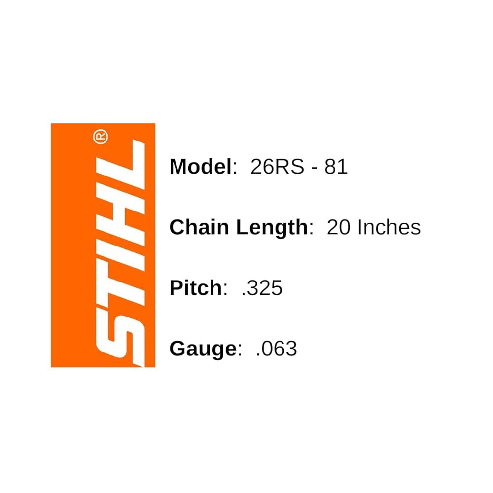 STIHL 26RS 81 고속 슈퍼 전기톱 체인 20인치 바 .325 피치 .063 게이지 - 상세 이미지 2