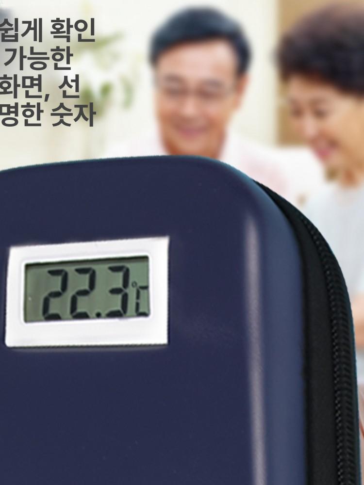 휴대용 인슐린보관 케이스 가방 파우치 겔팩 온도표시 소형 블루 아이스팩 2개 빈 - 상세 이미지 3