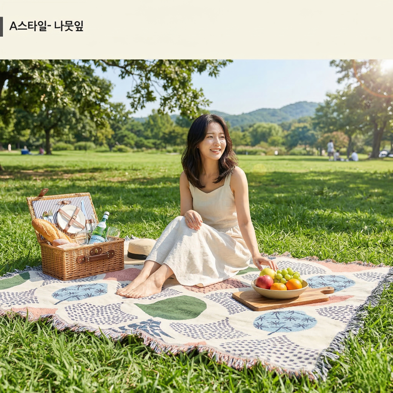 감성 캠핑 러그 차박 양면 담요 북유럽 소파 덮개 블랭킷 에스닉 매트 이미지 8