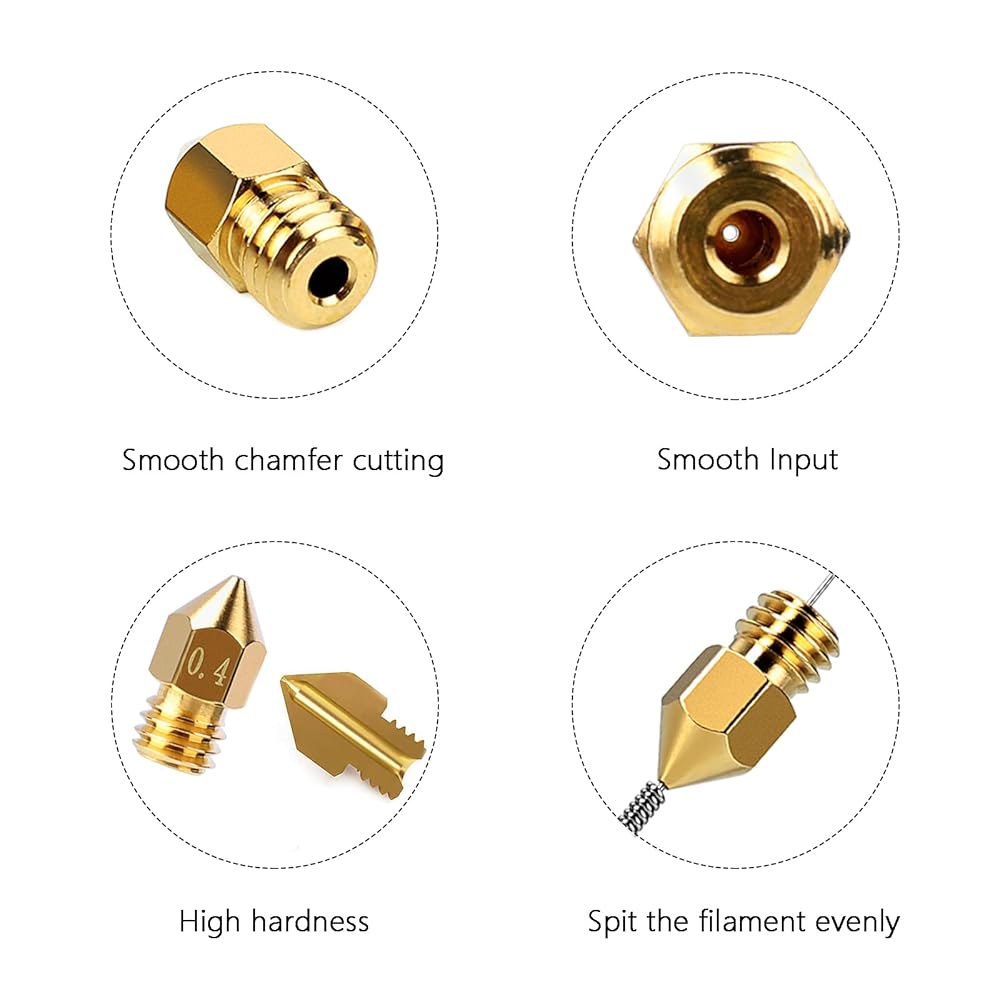 Comrow 25PCS MK8 Ender 3 V2 노즐 0.4MM, 3D 프린터 황동 핫엔드 노즐, 크리알리티 엔더 프로 / 맥스 5 S1 네오 CR 10 시리즈 프린터용 DIY - 상세 이미지 3